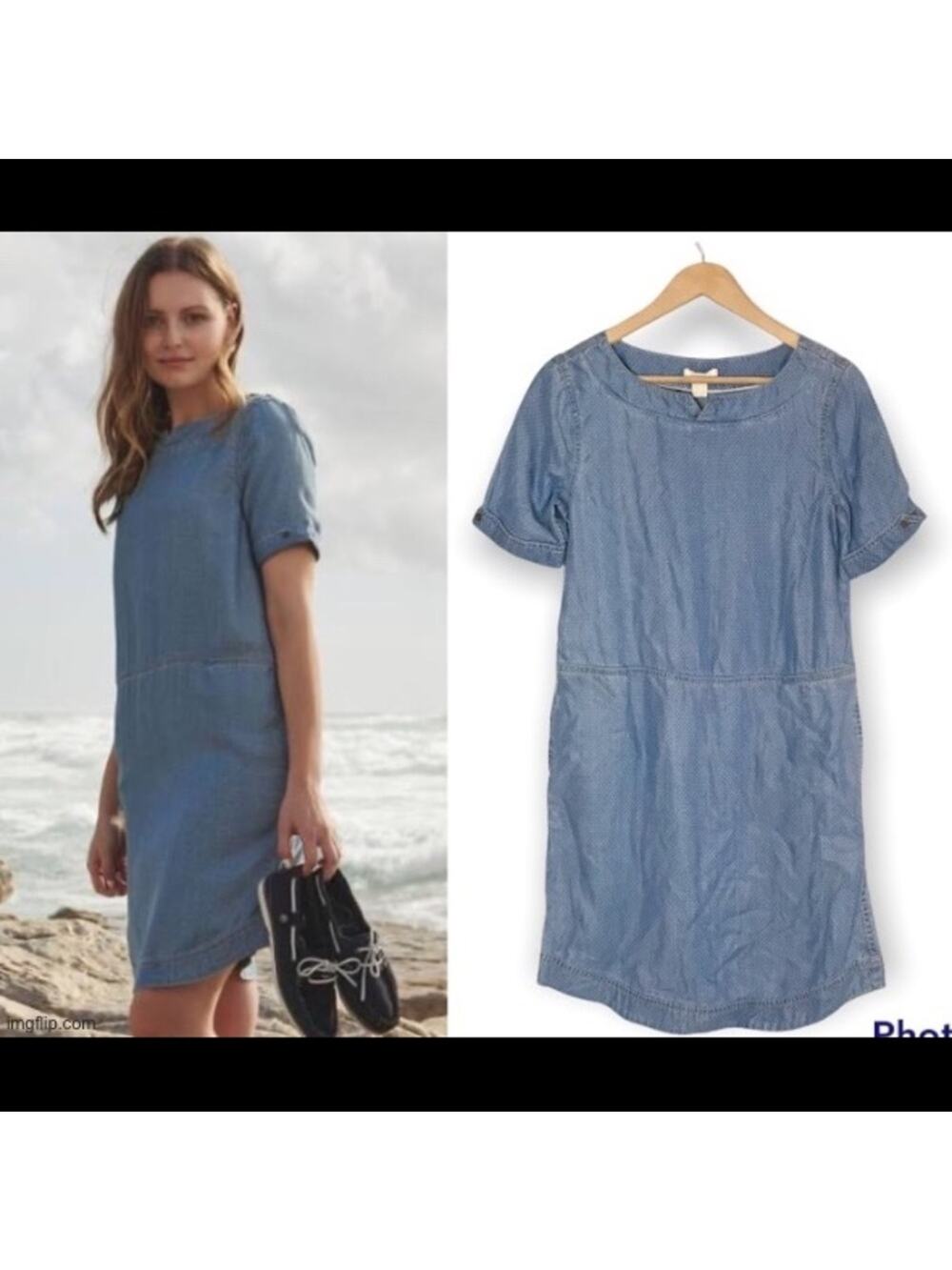 Barbour NWT Women's 4 100% Lyocell Seaward Blue White Polka Dot Mini Dress